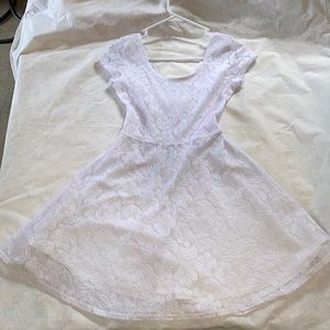 White floral lace dress